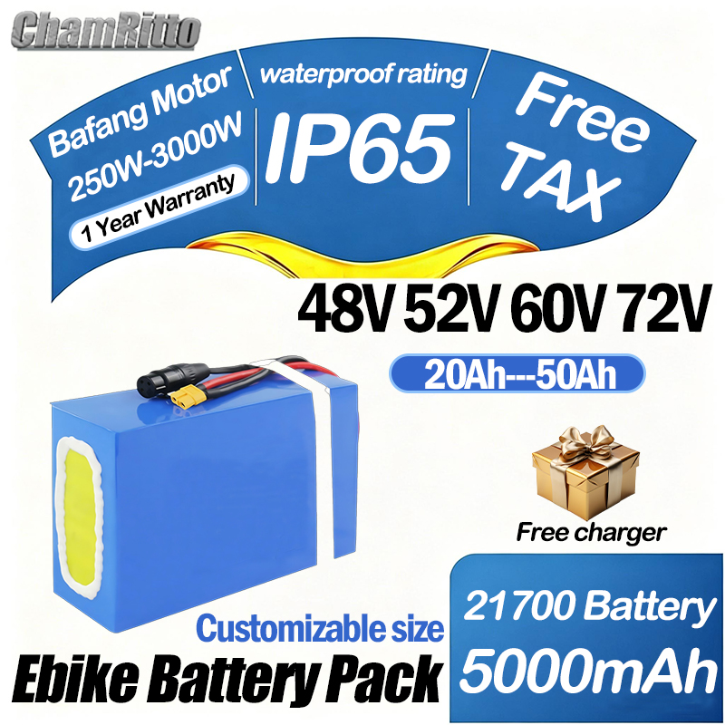 60V 72V 2000W ebike Elektrisch - огляд і ціна 72V 50Ah 21700 Lithium Battery