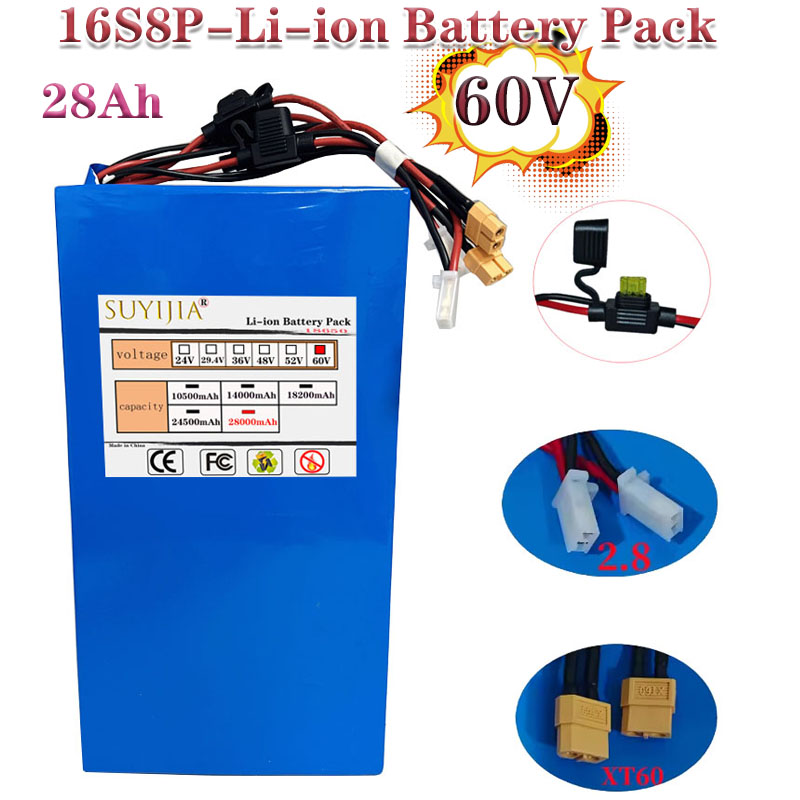 60V 28Ah Lithium Battery 16S8P - огляд і ціна 60V 50Ah Electric Scooter Battery